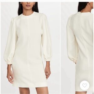 Victoria Beckham Blouson Sleeve Shift Dress - Ivory